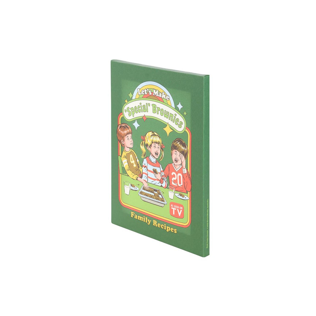 Children's cookbook titled 'Let's Make Special Brownies' on a white background