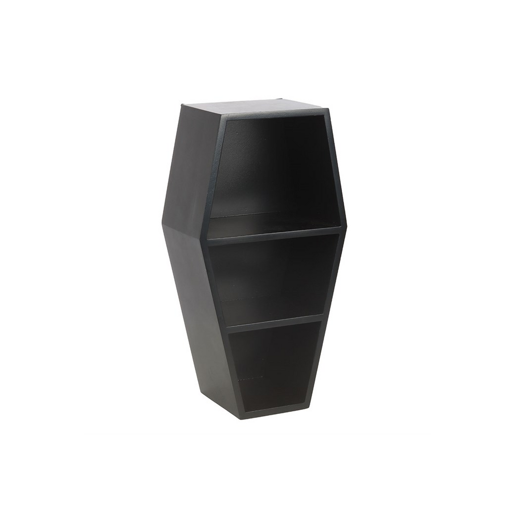 Black geometric shelf on a white background