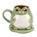 Frog-shaped mug on a white background