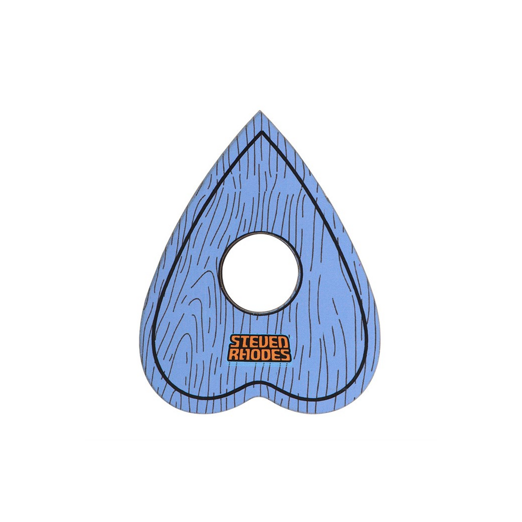 Blue wooden product with 'Stevie Rhodes' branding on a white background