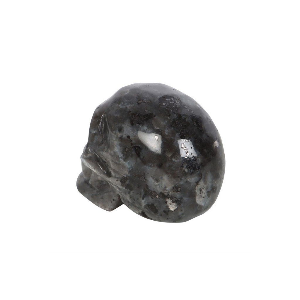Black stone skull on a white background