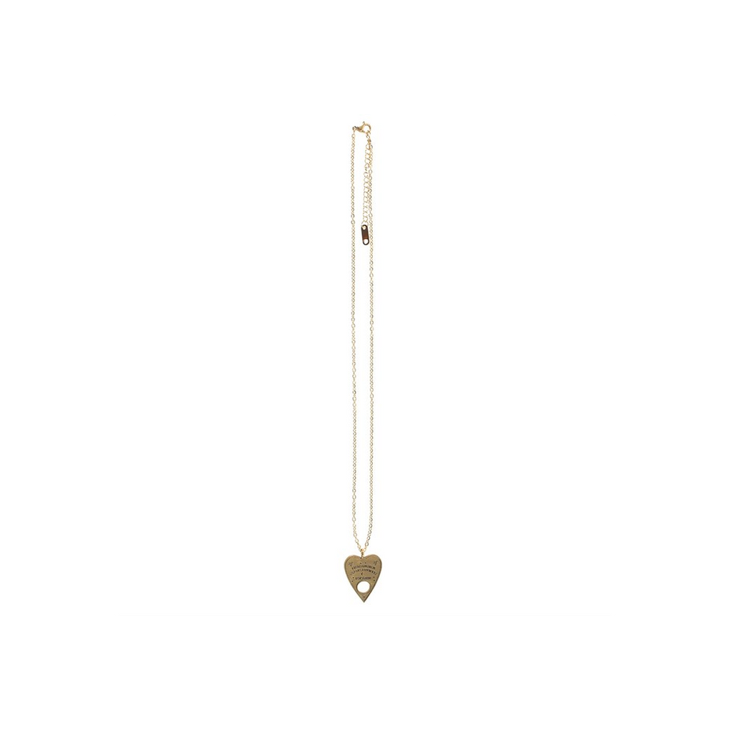 Heart-shaped pendant necklace on a white background