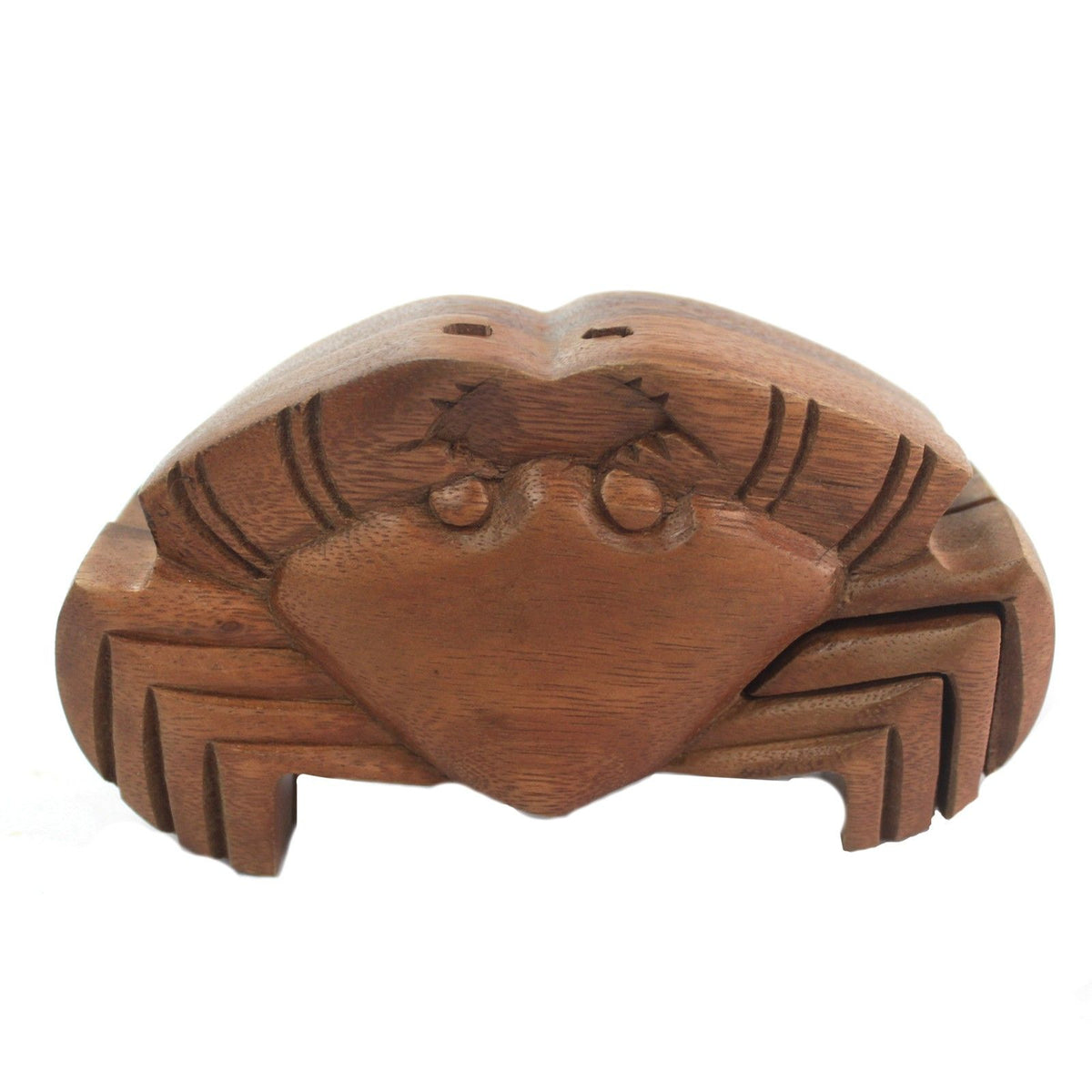 wooden crab puzzle on a white background